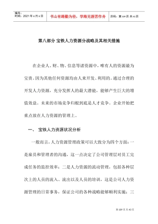 人力资源战略分析状况