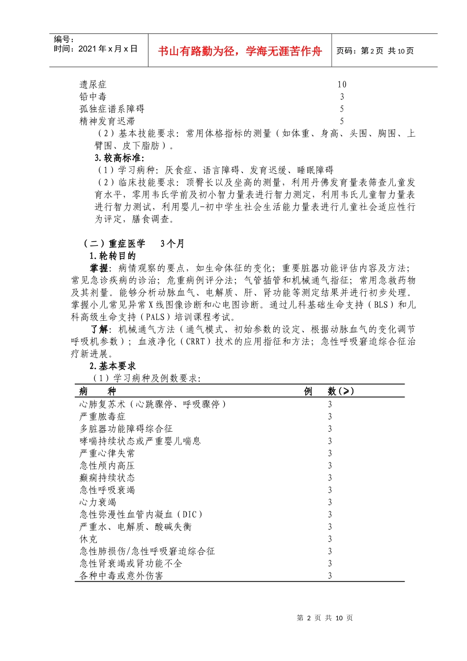 儿科医师培训细则_第2页