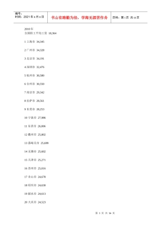 全国职工平均工资资料-XXXX