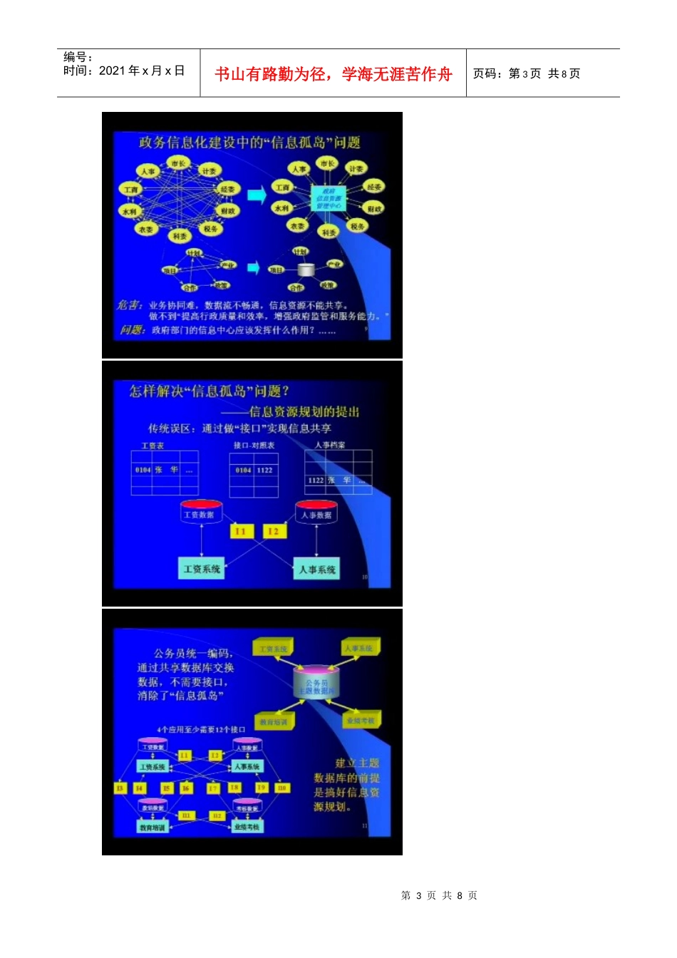 全省厅(局)级干部信息资源规划培训班_第3页