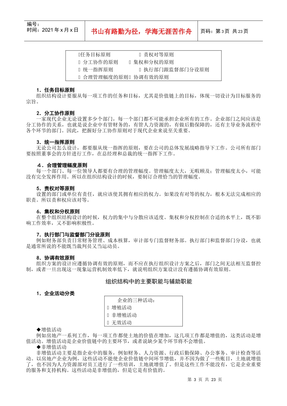 企业组织结构设计与部门职能划分讲义_第3页