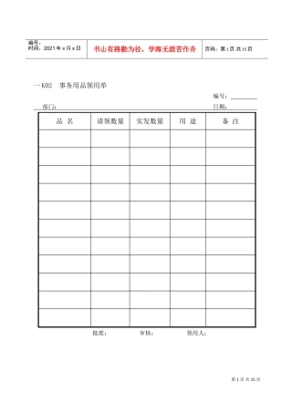 公司行政总务专用表格汇总