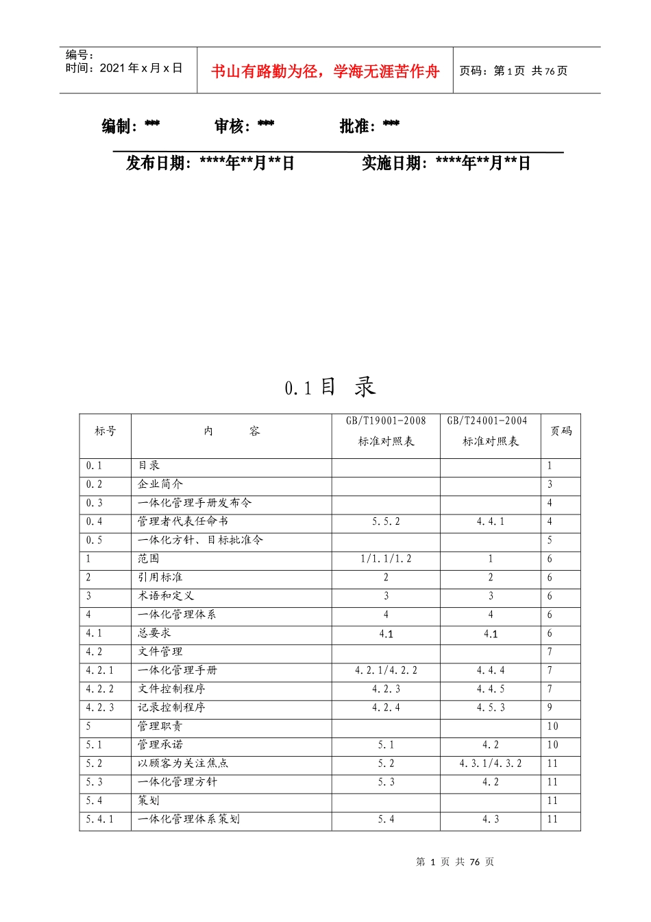 质量环境管理一休化手册_第2页