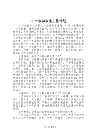×市双学双比工作计划