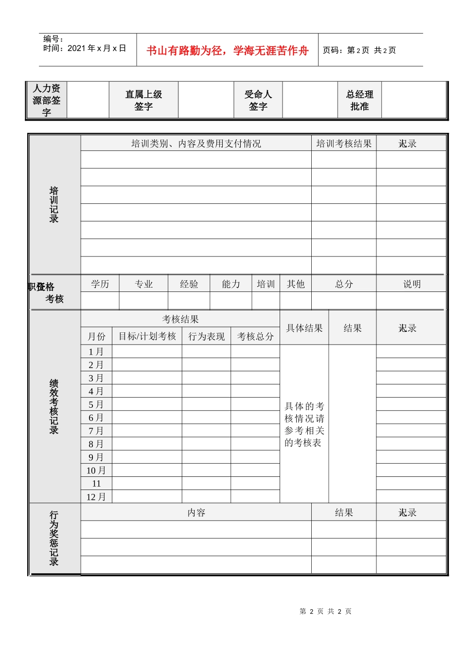 华通岗位说明书模板_第2页