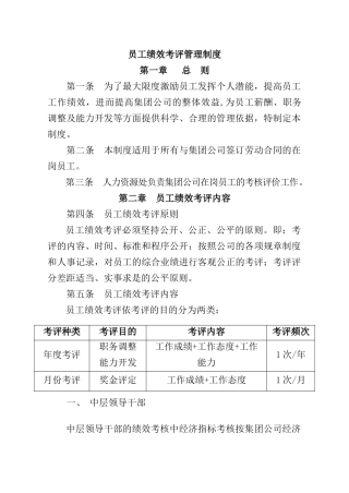 员工绩效考评管理制度规划
