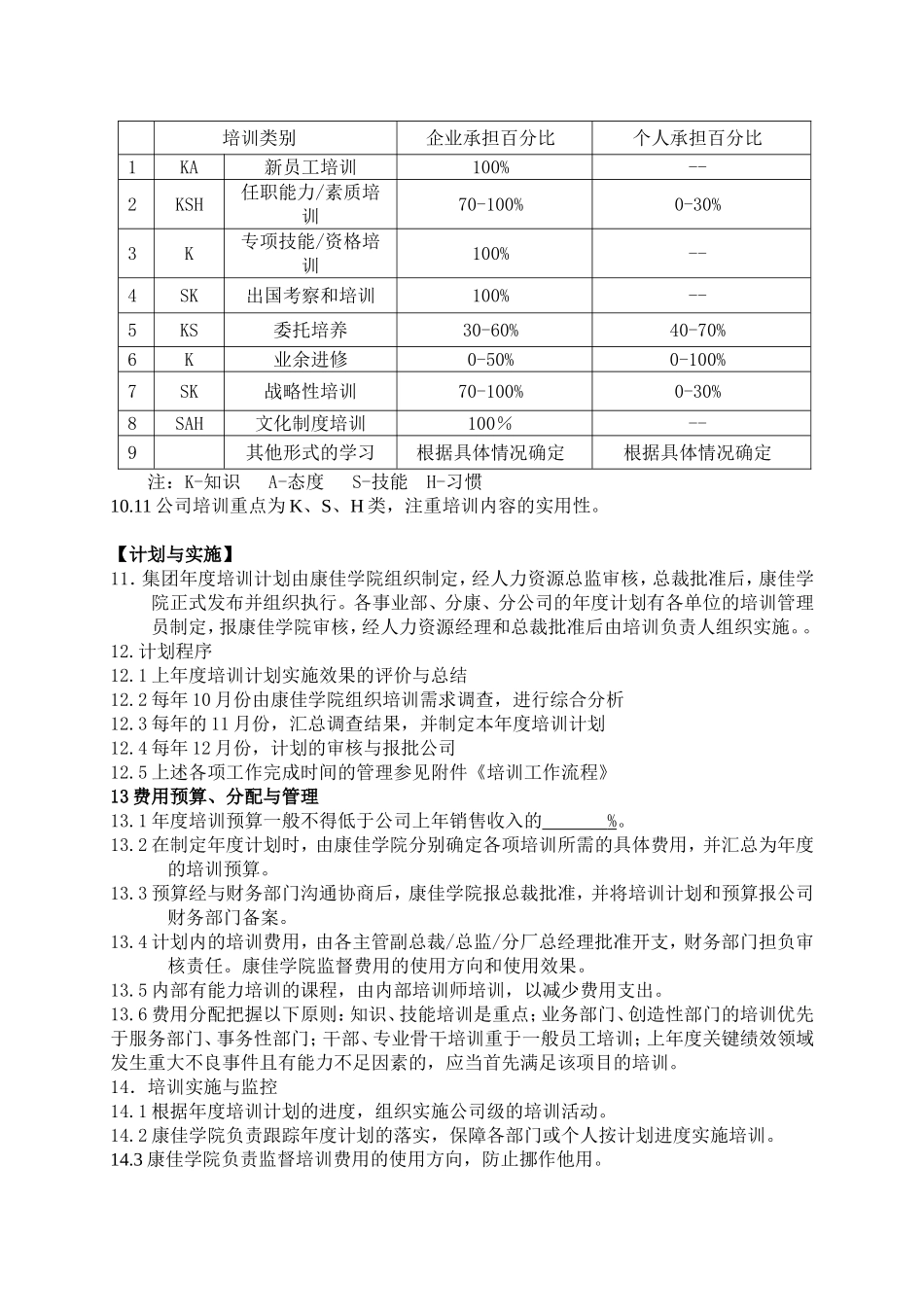 员工教育培训实施管理办法讨论稿_第3页