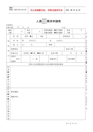 人力资源-2022HXRS001人力需求申请单