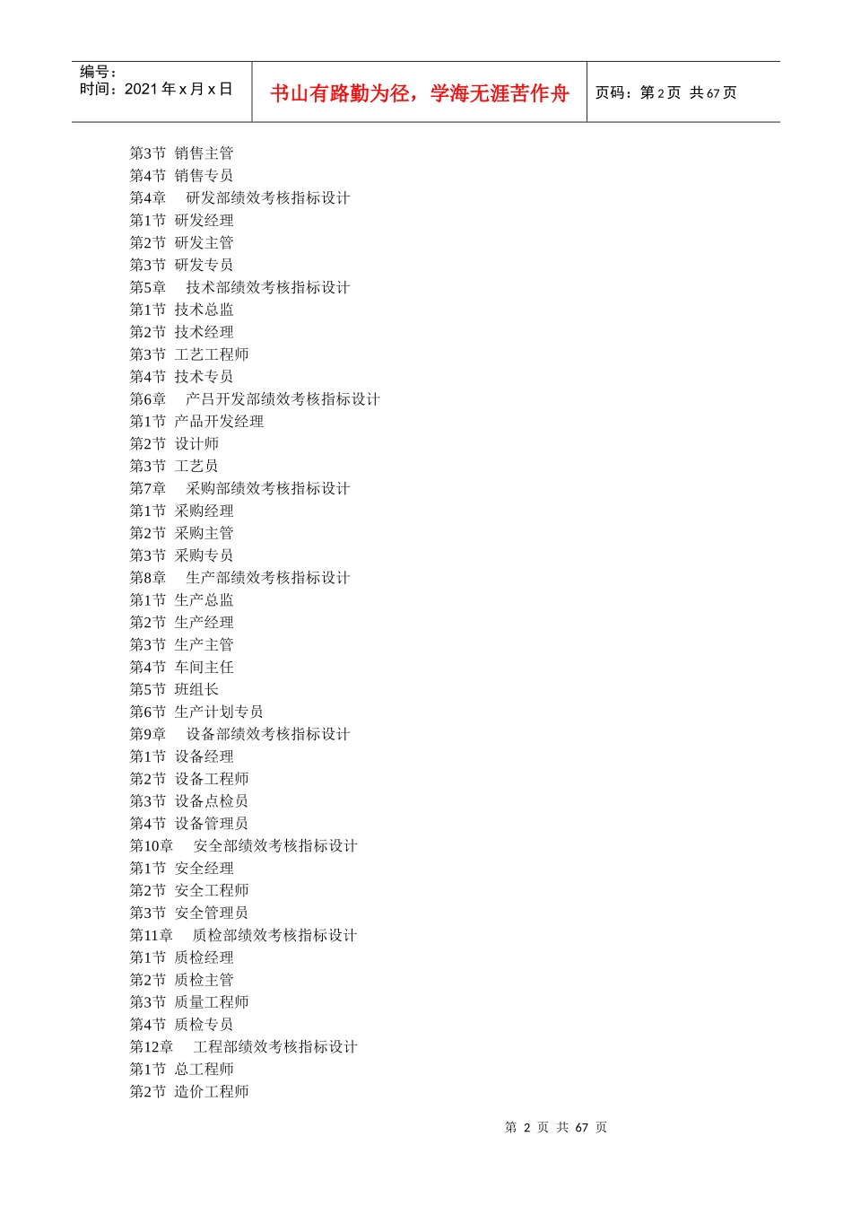 人力资源-202220大部门绩效考核指标设计全案_第2页