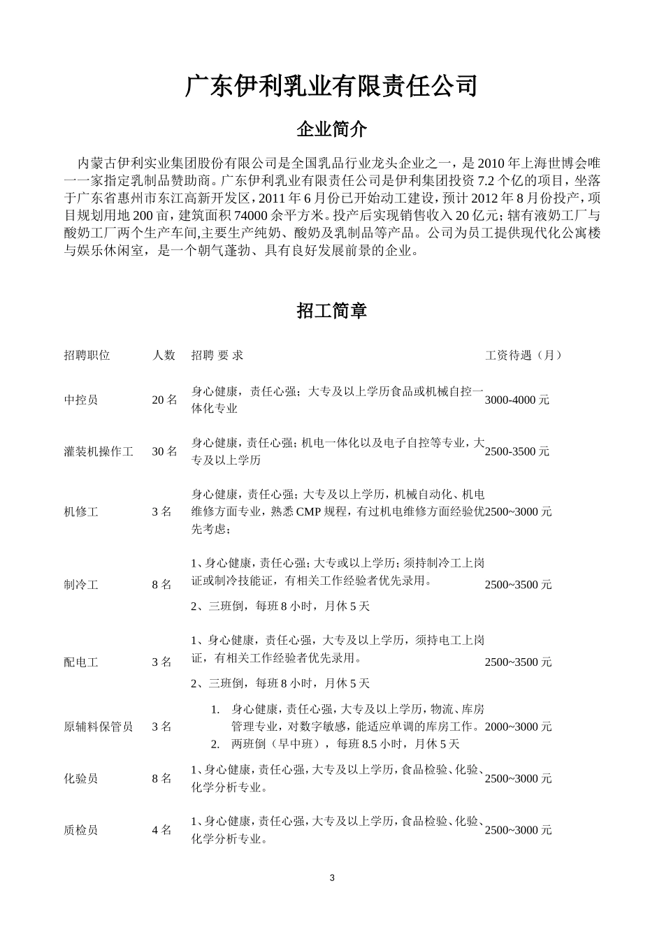 双选会参会企业简介与招聘要求_第3页