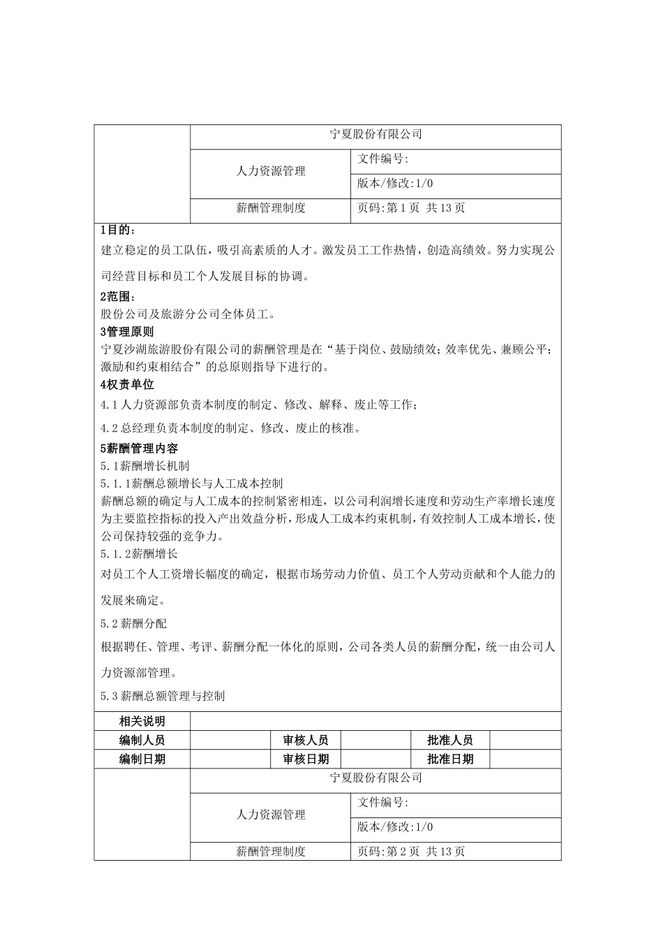 薪酬福利管理制度及流程_第2页