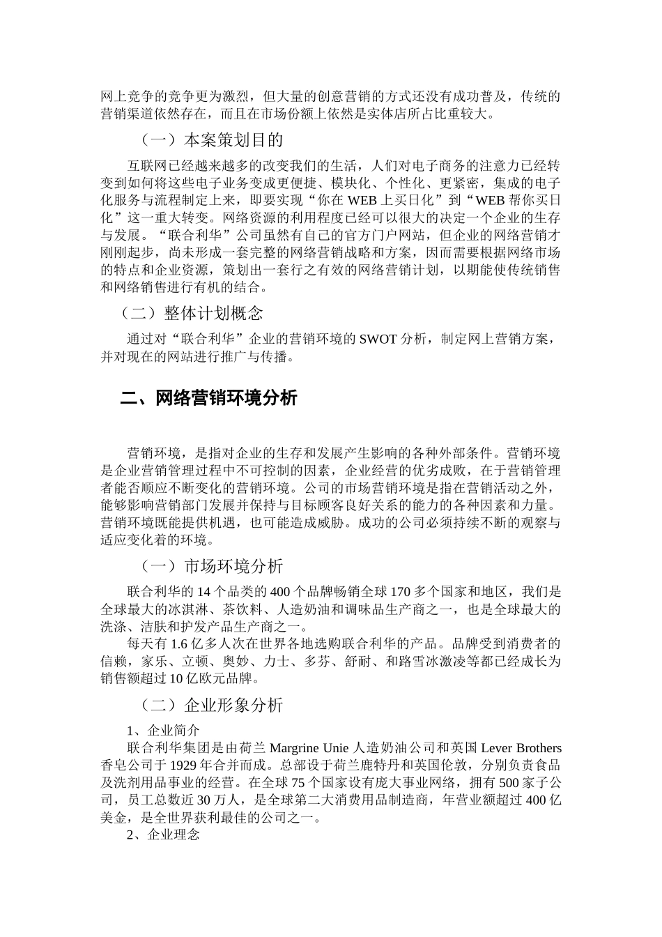 联合利华网络营销策划书_第2页