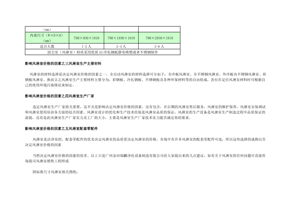 风淋室价格选型与标准尺寸说明_第3页