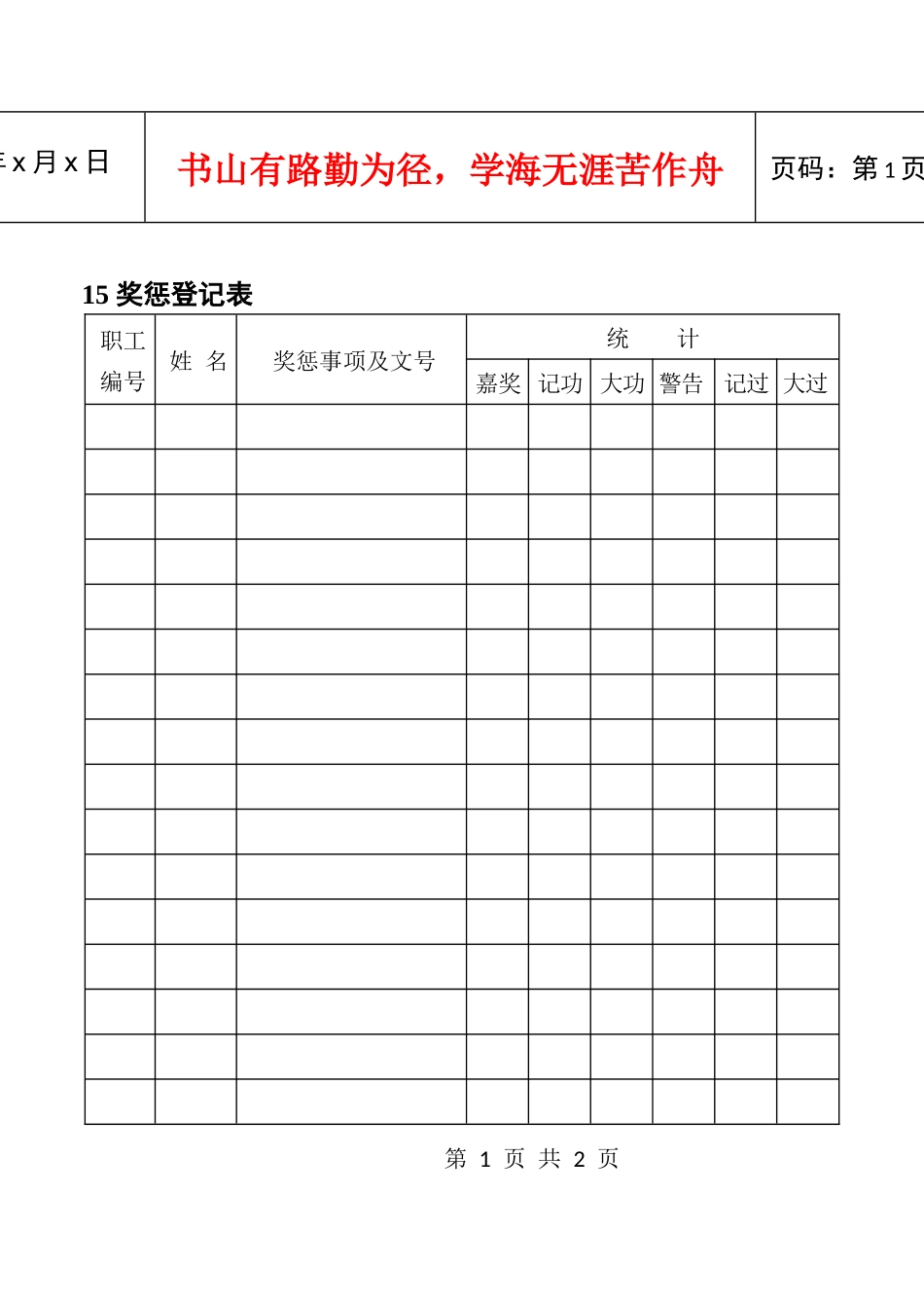 人力资源-202215奖惩登记表_第1页