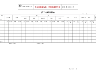 员工考勤月报表(1)