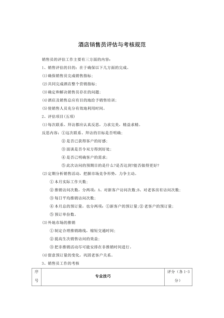 酒店销售员评估与考核规范_第1页