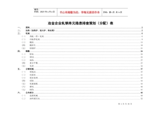 轧钢隐患排查策划(分配)表(05)