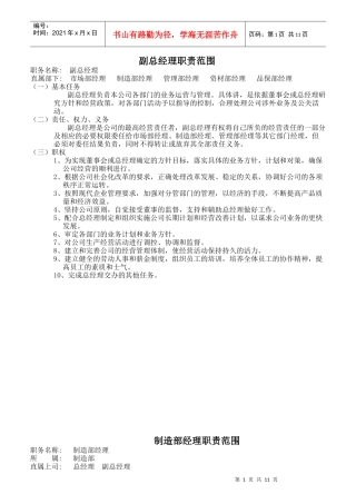 各部门岗位职责