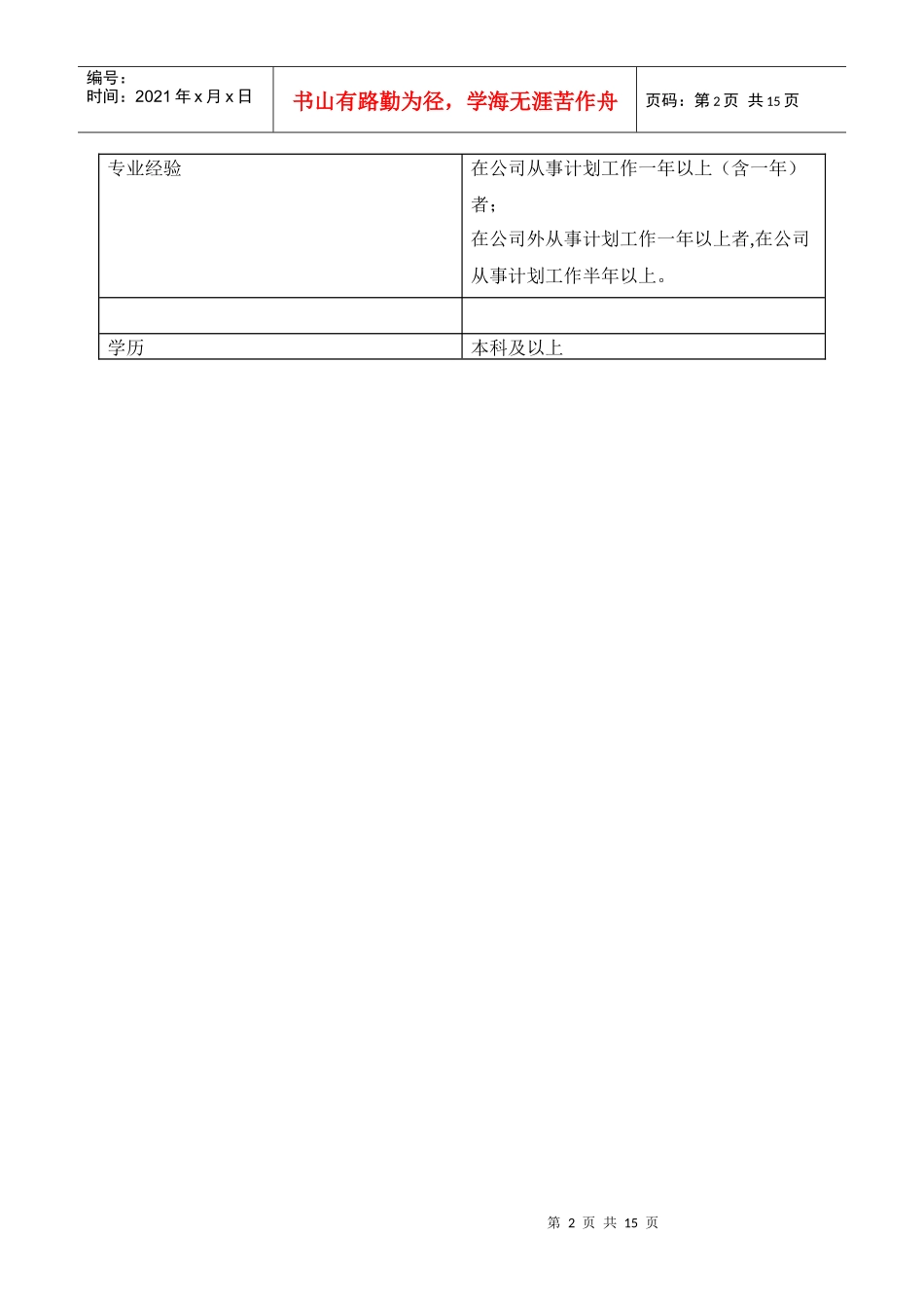 人力资源-2022319_华为计划员任职资格标准(v2[1]_第2页