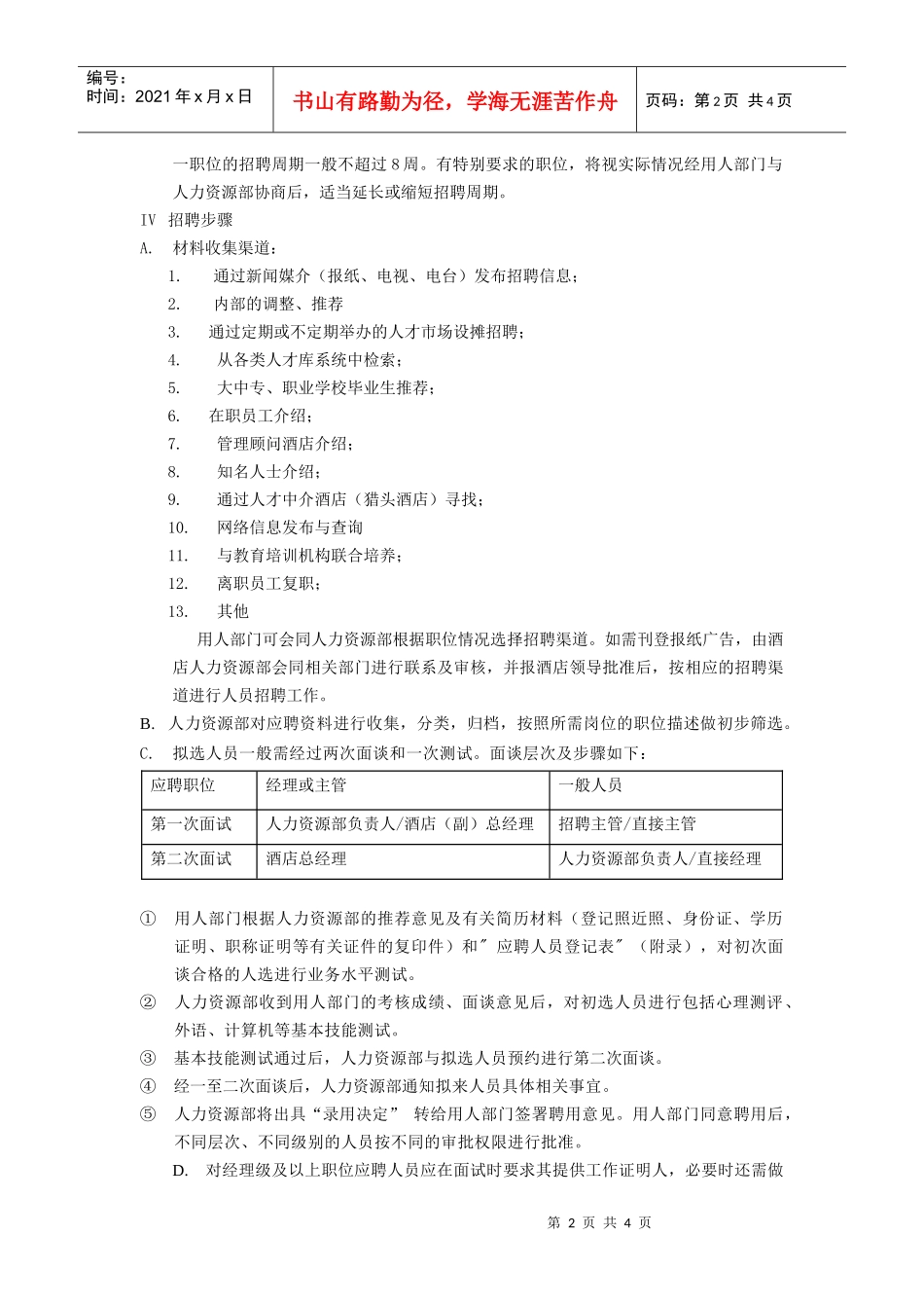 人力资源部员工招聘流程_第2页
