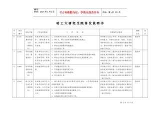 哈工大研究生院岗位说明书