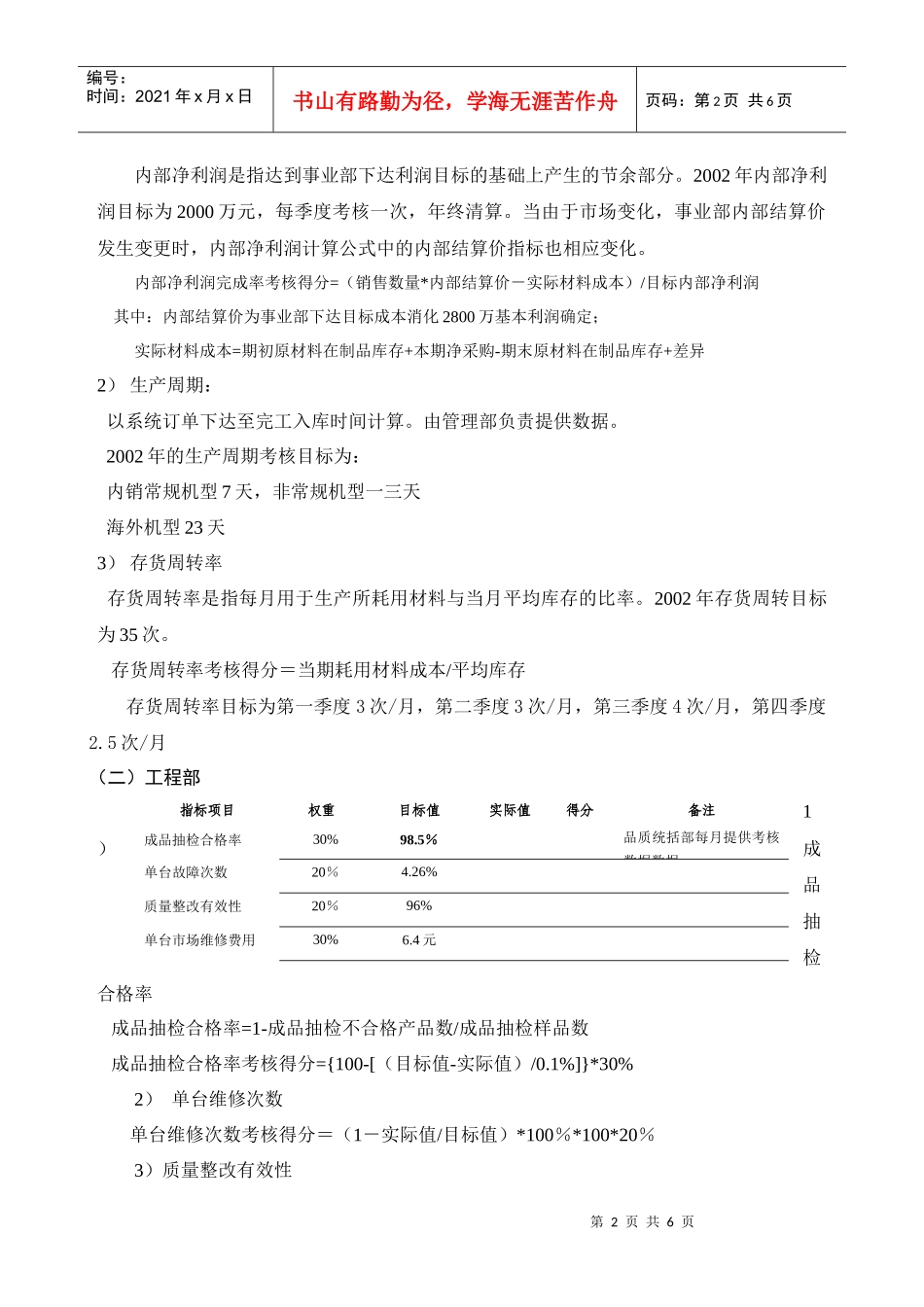 工厂经营责任制考核方案_第2页