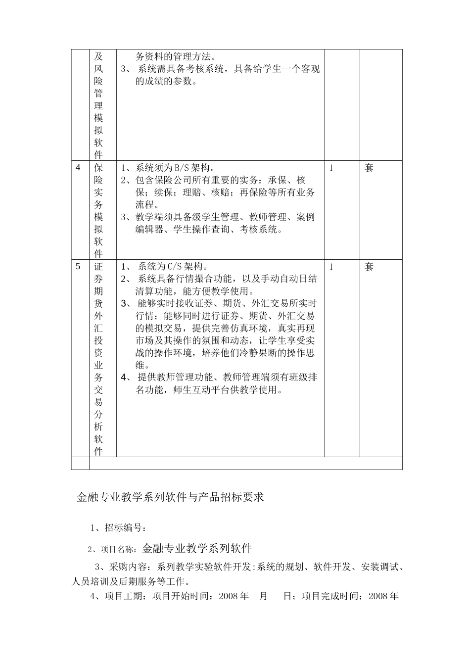 某学院管理与服务实训中心软件与设备需求_第3页