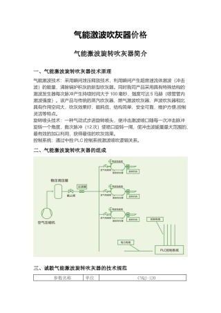 气能激波吹灰器价格（31页）