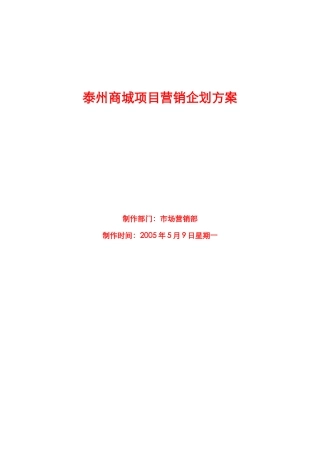某商城项目规划与营销策略