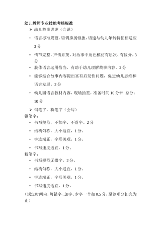 幼儿教师专业考核标准