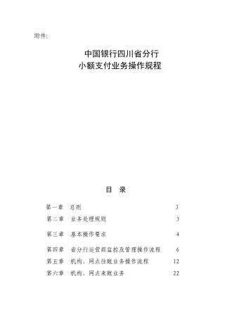 某银行分行小额支付业务操作规程