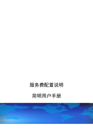 服务费配置说明简明用户手册