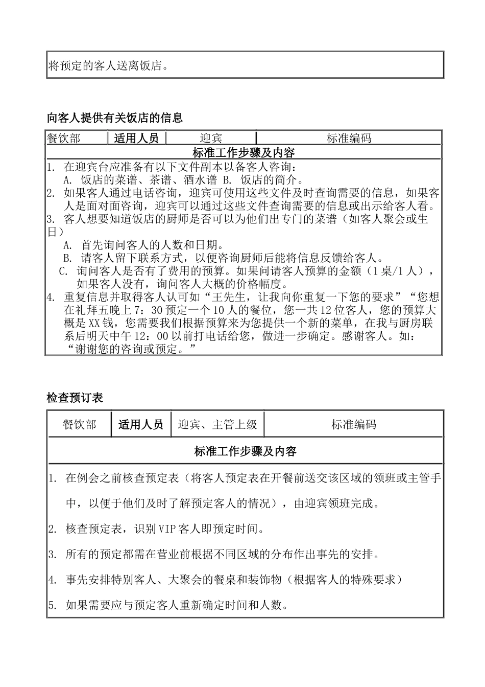 某饭店餐饮部服务标准——试用版--罗hua_第2页