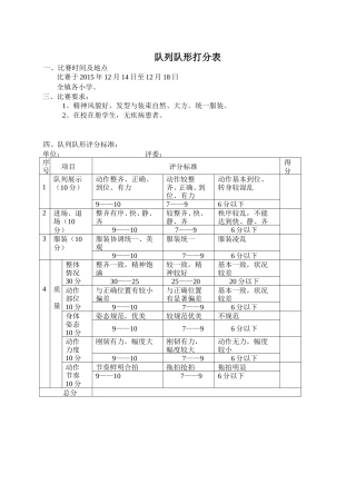 队列队形打分表