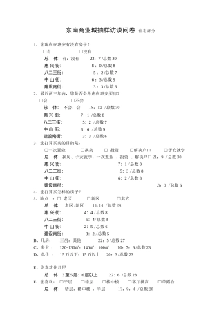 房地产市场调研访谈格式