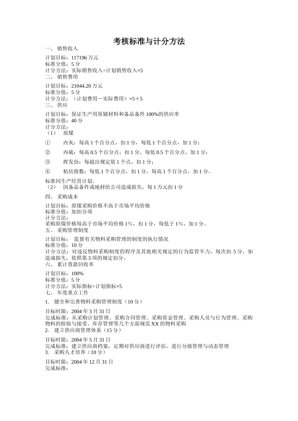 煤炭行业-营销副总经理关键业绩指标（KPI）_第3页