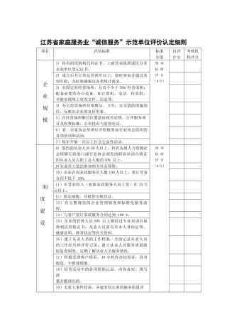江苏省家庭服务业诚信服务示范单位评价认定细则