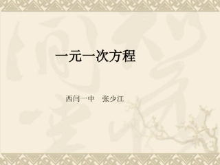 （中小学精品）一元一次方程