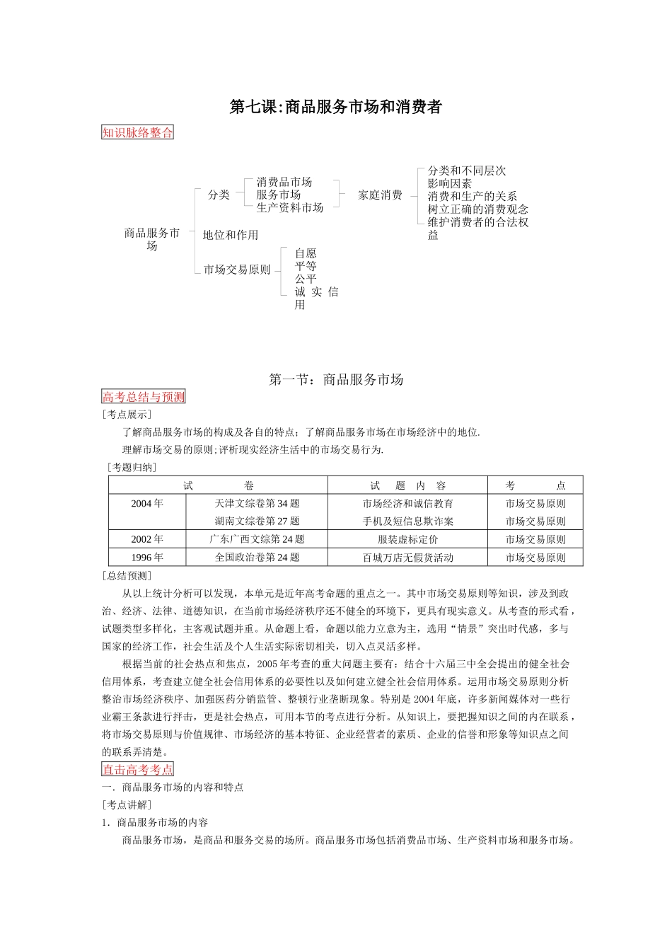第七课商品服务市场和消费者_第1页