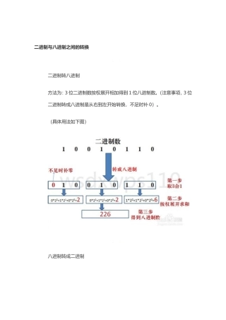 二进制与八进制之间的转换