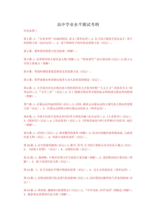 高中学业水平测试考纲
