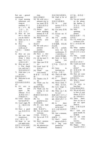 酒店服务常用英语（ 15页）