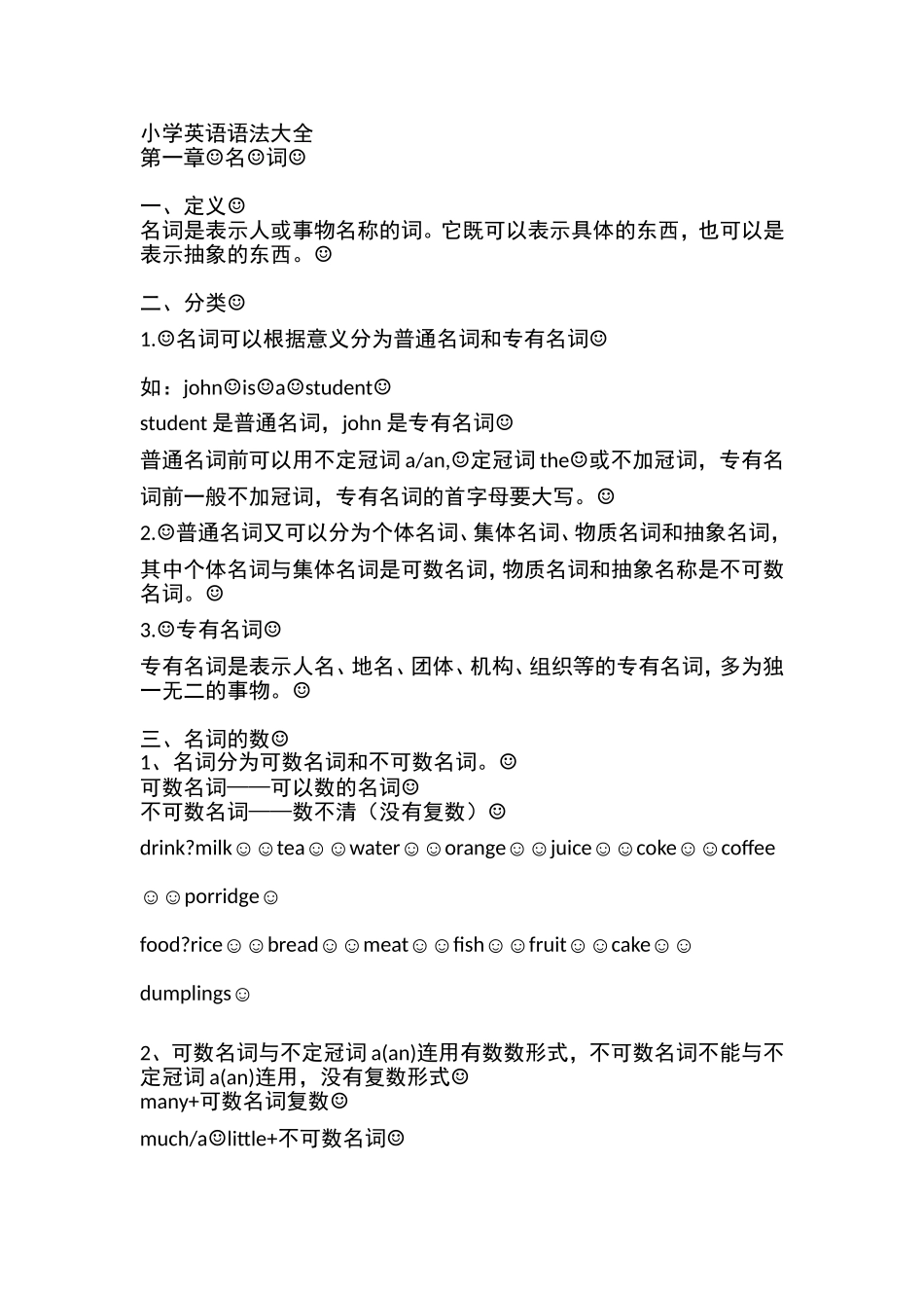 小学英语语法总结大全_第1页