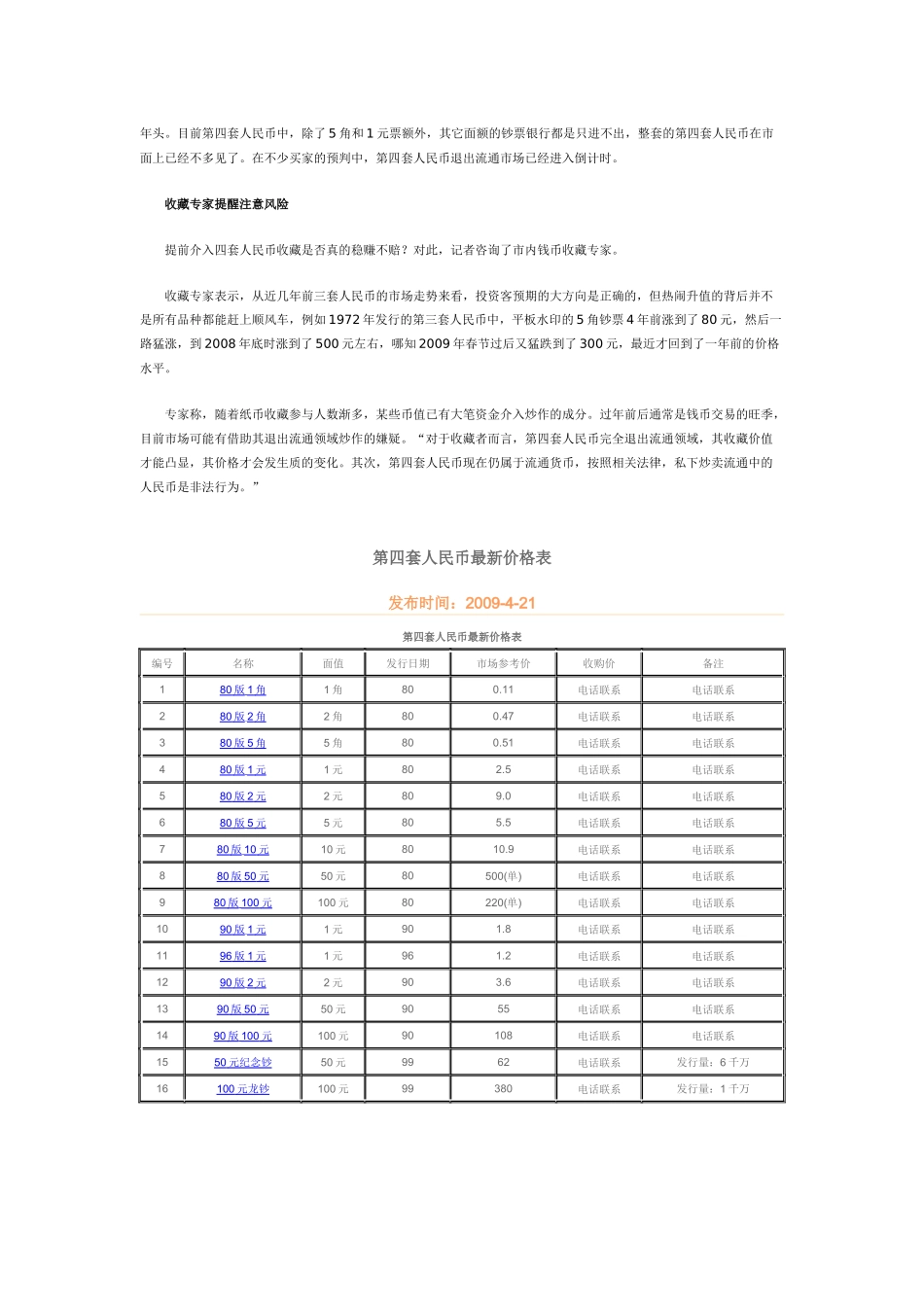 第四套人民币价格表_第2页