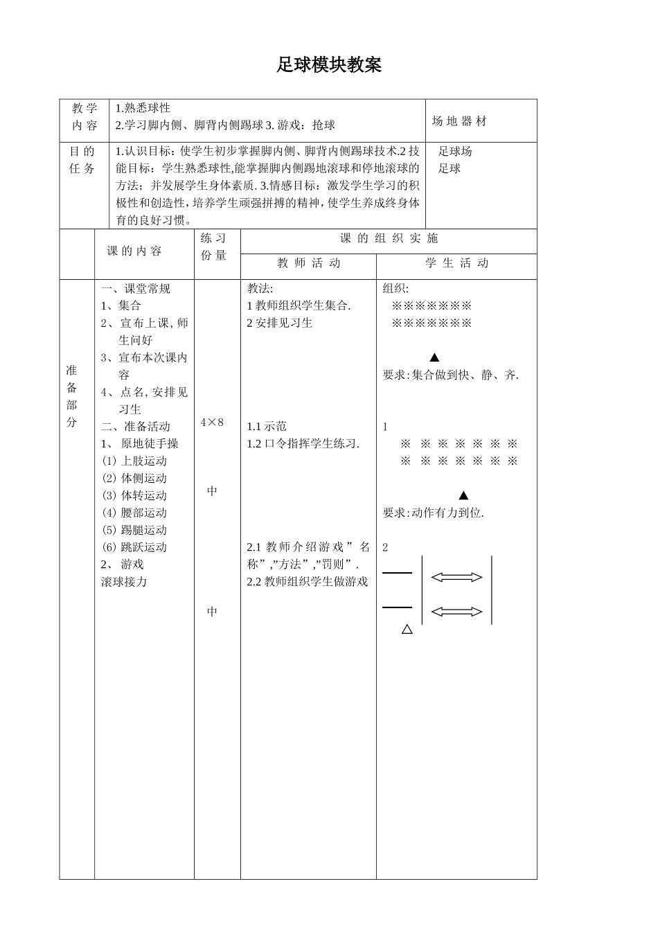 高中体育足球模块教案_第1页