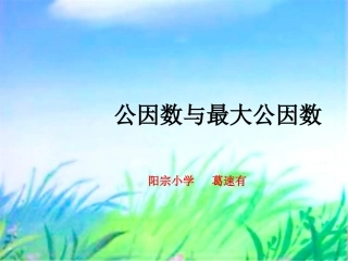 公因数与最大公因数