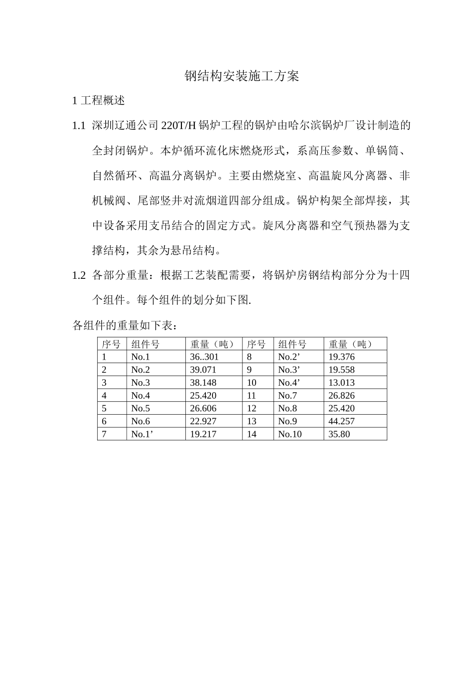 钢结构安装施工方案7436561769_第1页