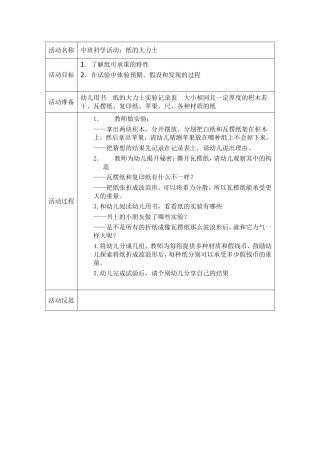 科学：纸的大力士