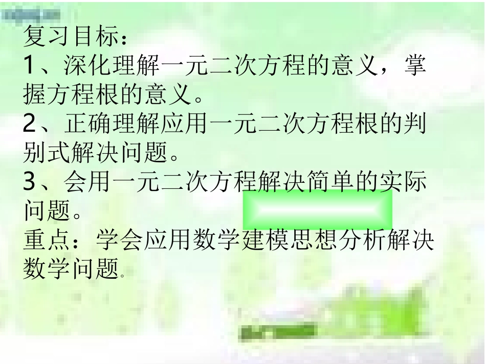 一元二次方程的模式复习说课课件_第2页
