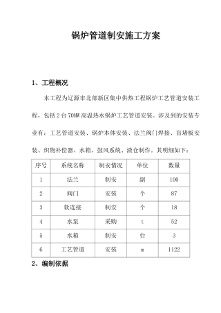 锅炉管道制安施工方案